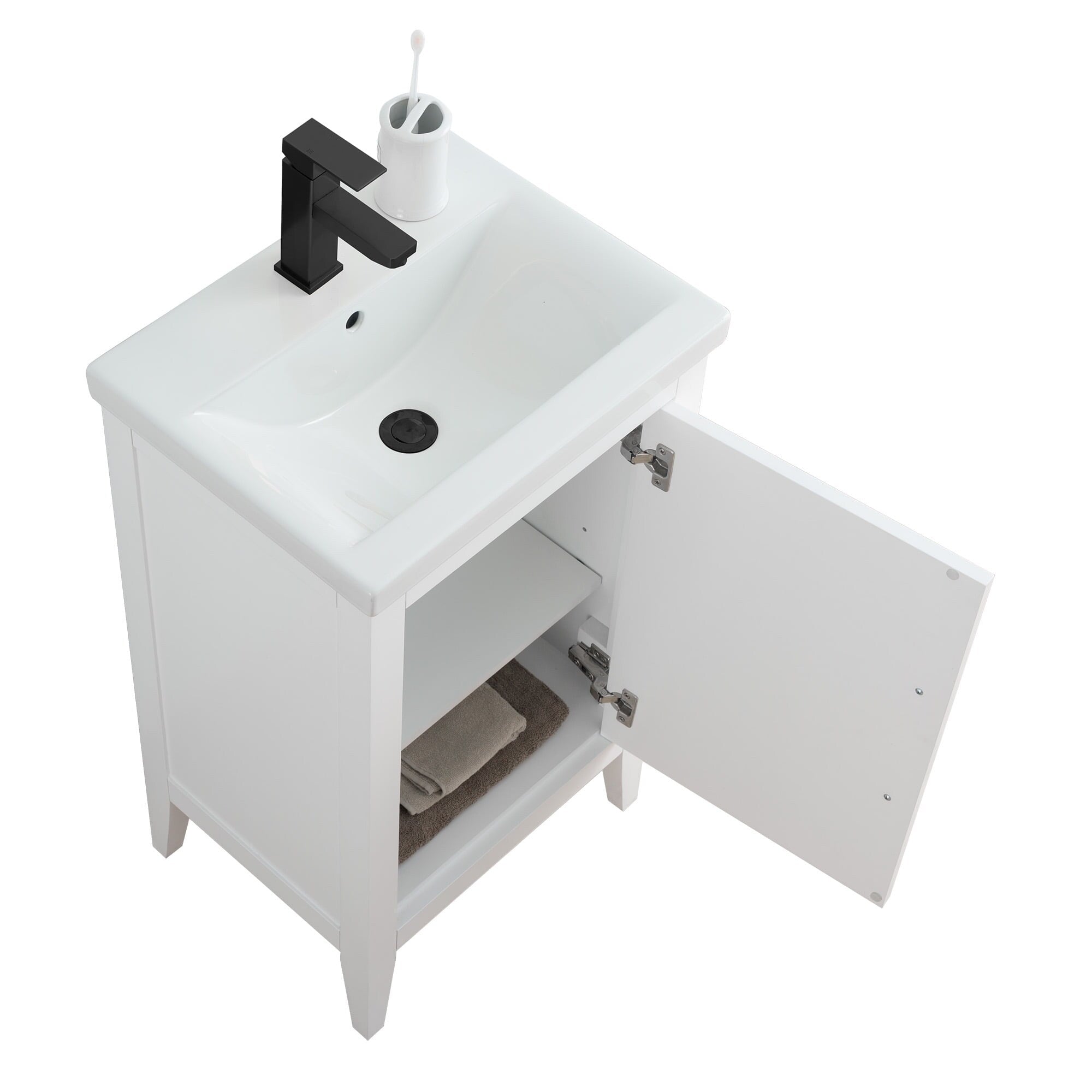 Meuble-lavabo simple Vanity Art 20, 24 ou 30 avec dessus en céramique