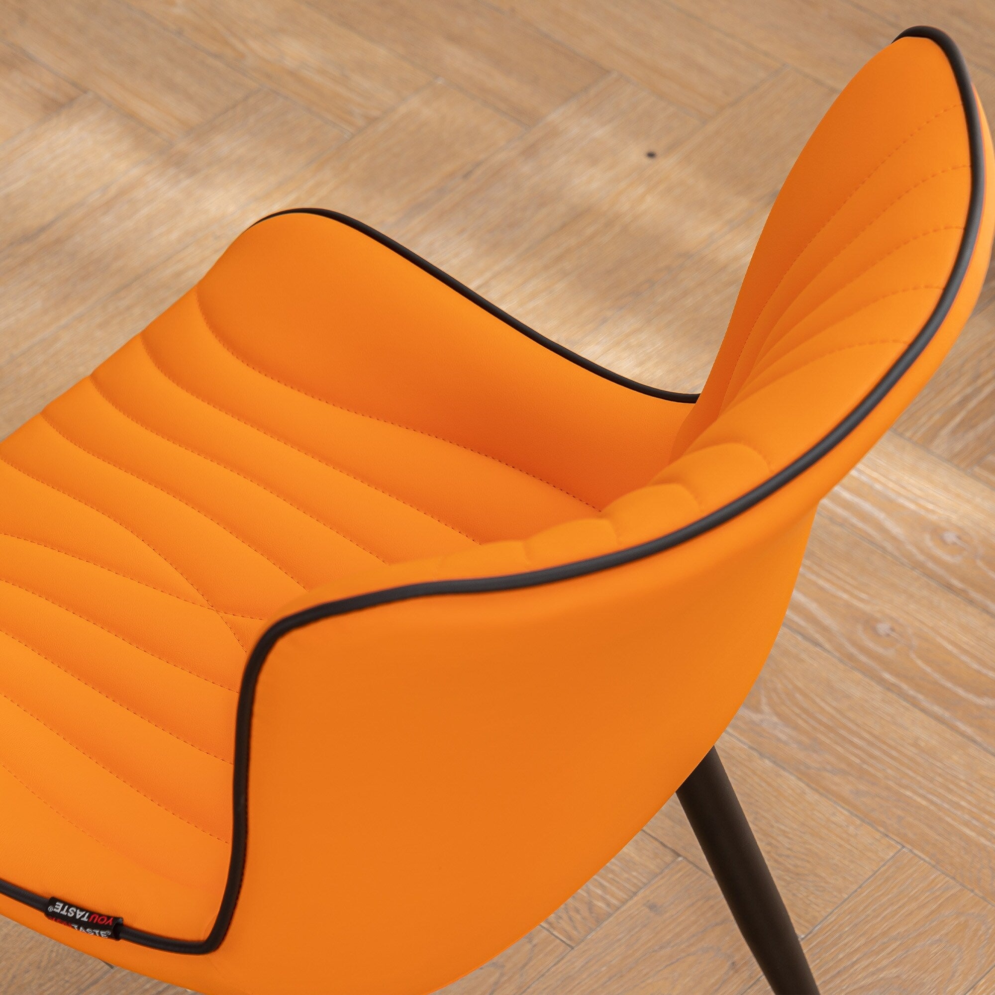 Lot de 2 chaises de salle à manger modernes en cuir rembourré sans accoudoirs