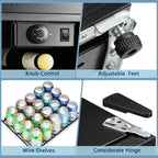 Réfrigérateur à boissons de 1,3 pi³ - Mini-réfrigérateur pour 48 canettes et 12 bouteilles, porte en verre, commande par bouton