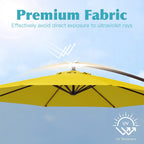 Parasol déporté à manivelle en acier de 10 pieds avec base lestée