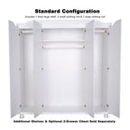 Armoire penderie 4 portes Kyle 100 % bois massif de Palace Imports avec portes en bois massif ou en miroir