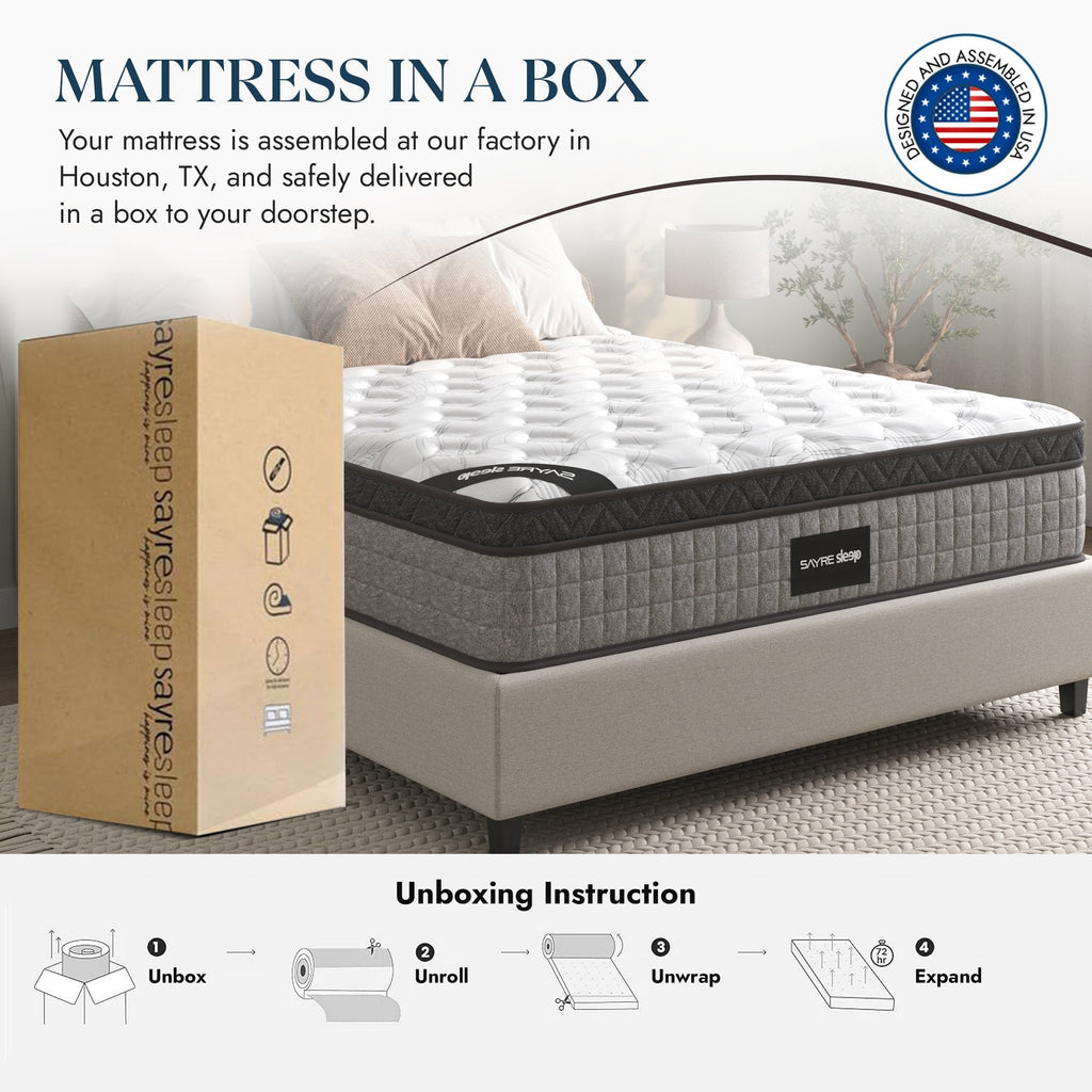 Assemblé aux États-Unis - Matelas hybride 10 Diamond à ressorts ensachés et mousse à mémoire de forme Cool Gel