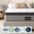 Assemblé aux États-Unis - Matelas hybride 10 Diamond à ressorts ensachés et mousse à mémoire de forme Cool Gel