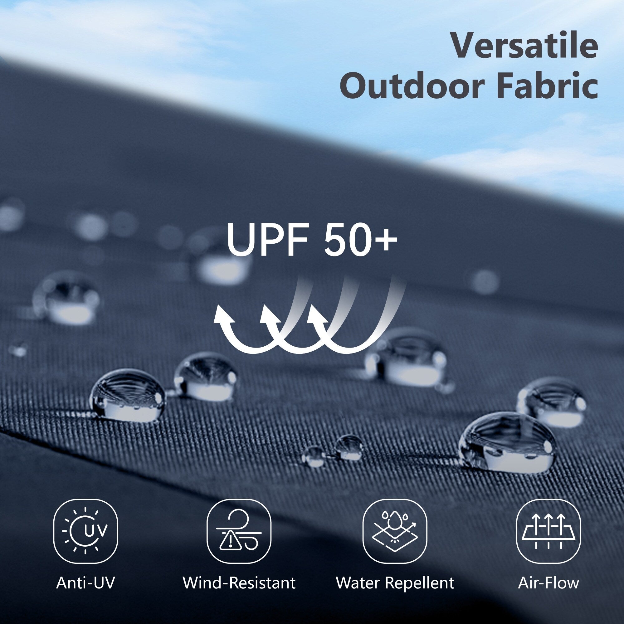 Parasol de terrasse inclinable à 3 niveaux de 10 pieds de MAISON ARTS, parasol d'extérieur à double ventilation avec lumières LED