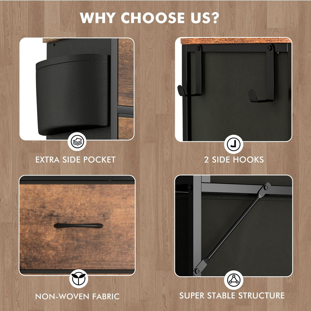 Commode haute en tissu à 12 tiroirs pour chambre à coucher