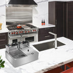 Friteuse électrique à double cylindre en acier inoxydable de 12,7 QT/12 L