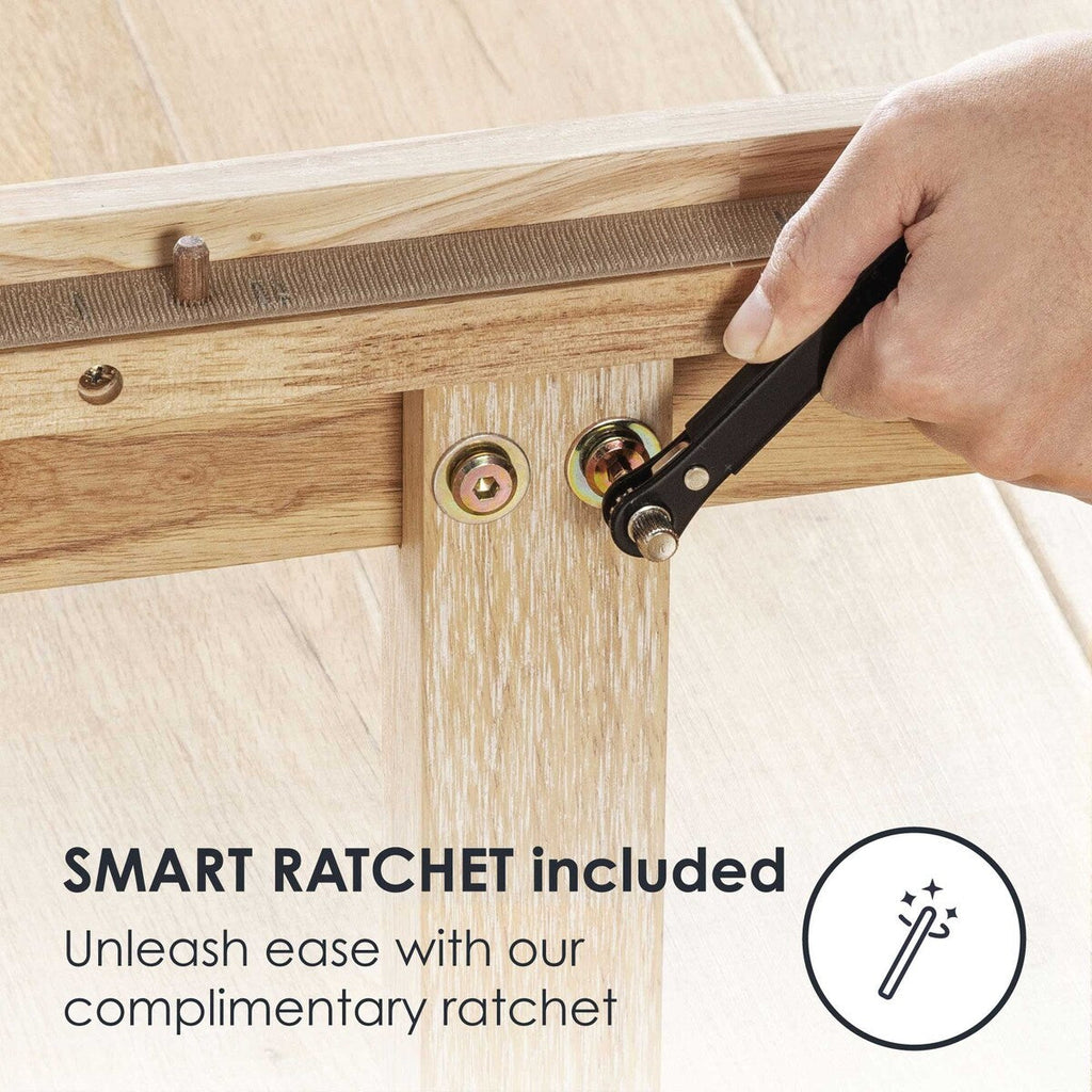 Cadre de lit plateforme classique en bois massif 12