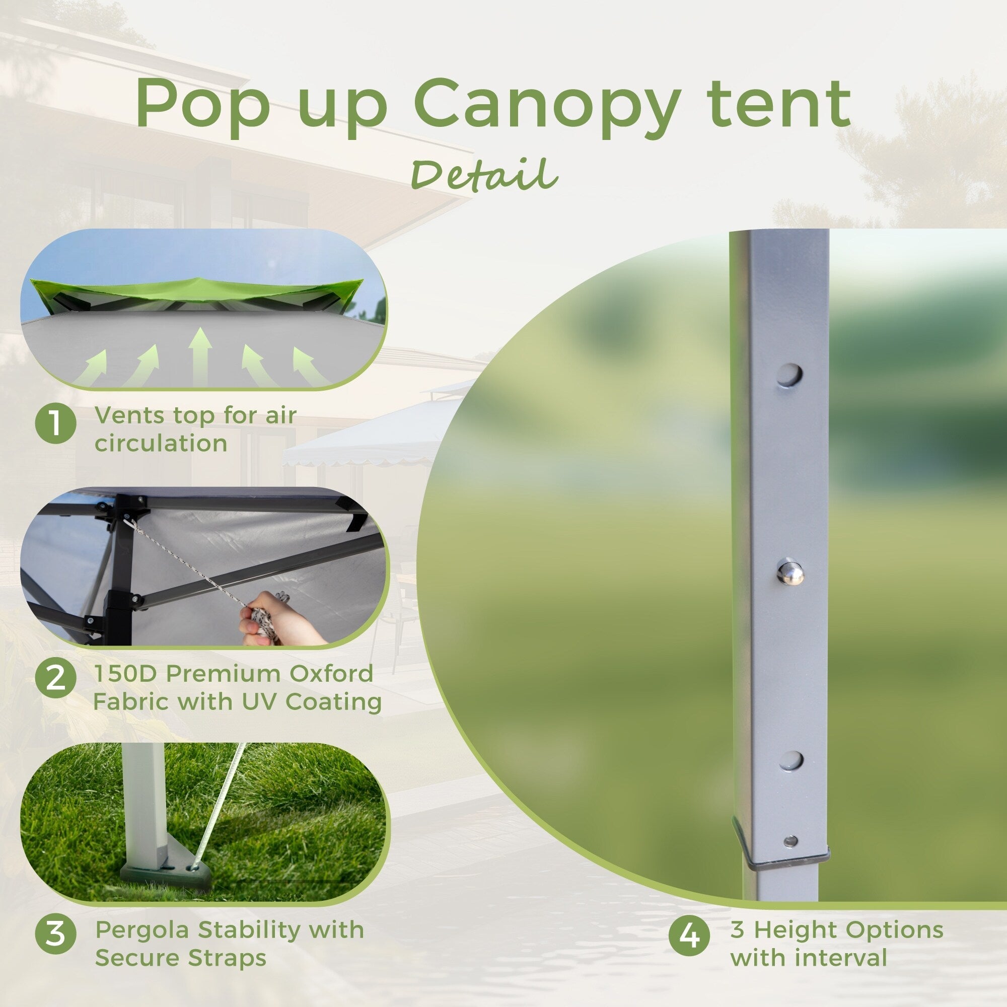 Gazebo de jardin renforcé escamotable avec rideau d'angle élégant - 13 x 13 pi