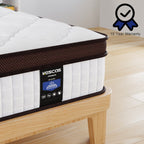 Matelas hybride 14 pouces, mousse à mémoire de forme et ressorts ensachés, fermeté moyenne, tailles Queen et King en option