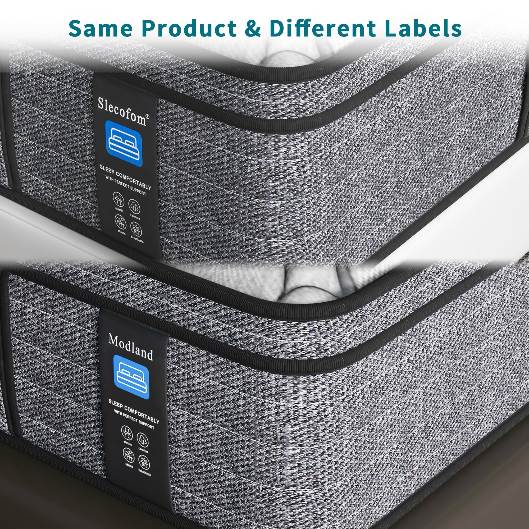 Matelas hybride Modland 14 pouces, plateau Euro - Mousse CertiPUR-US ignifuge pour soulager les maux de dos, lit simple/double/queen/king size