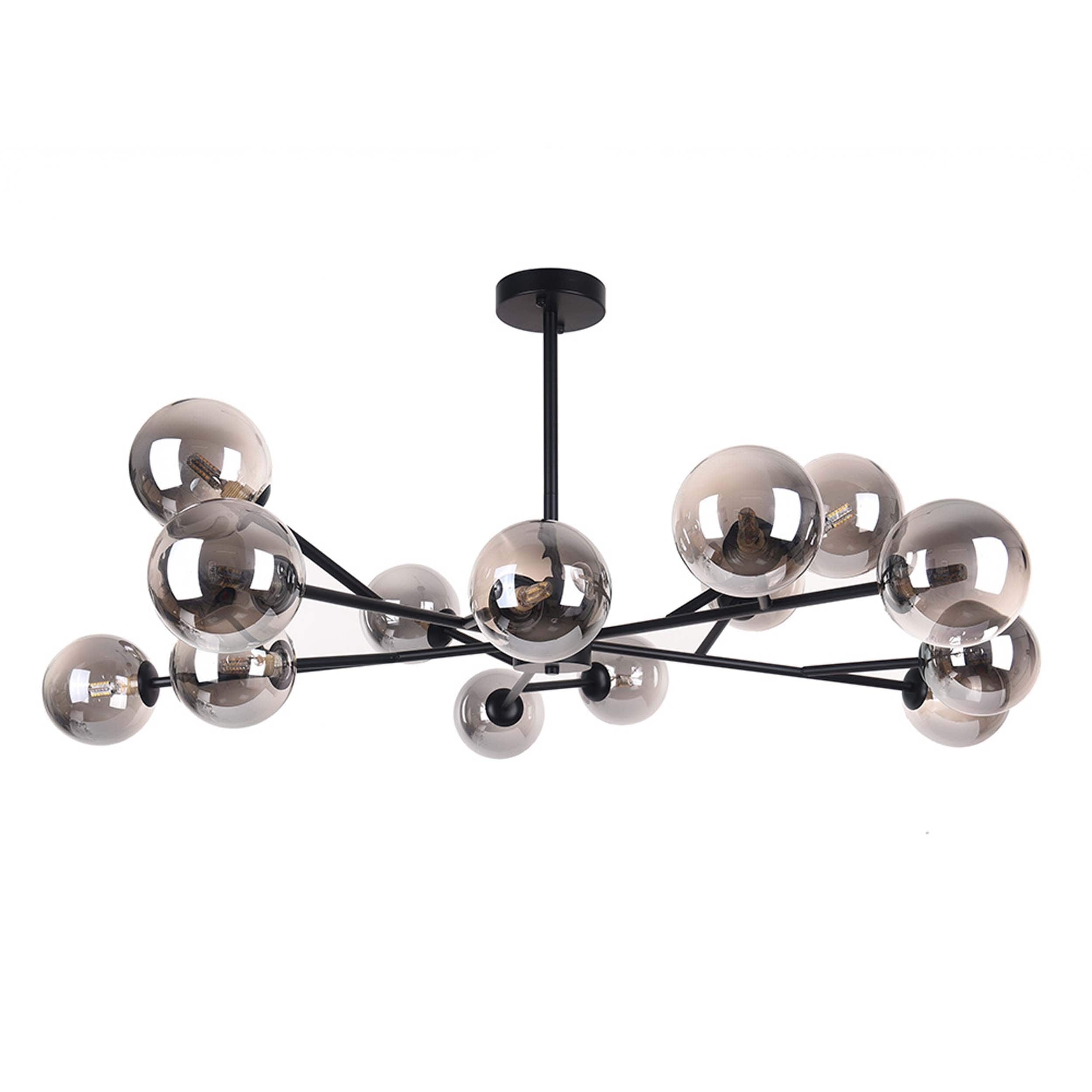 Lustre moderne à bulles Spoutnik de grande taille, noir ou doré, pour salle à manger