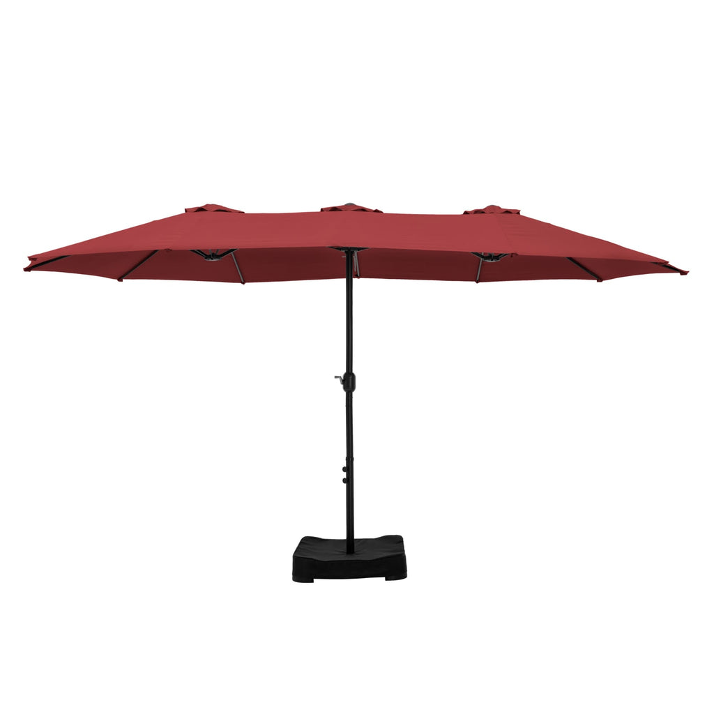 Parasol double extra large de 15 pieds pour patio double face de MAISON ARTS avec base incluse