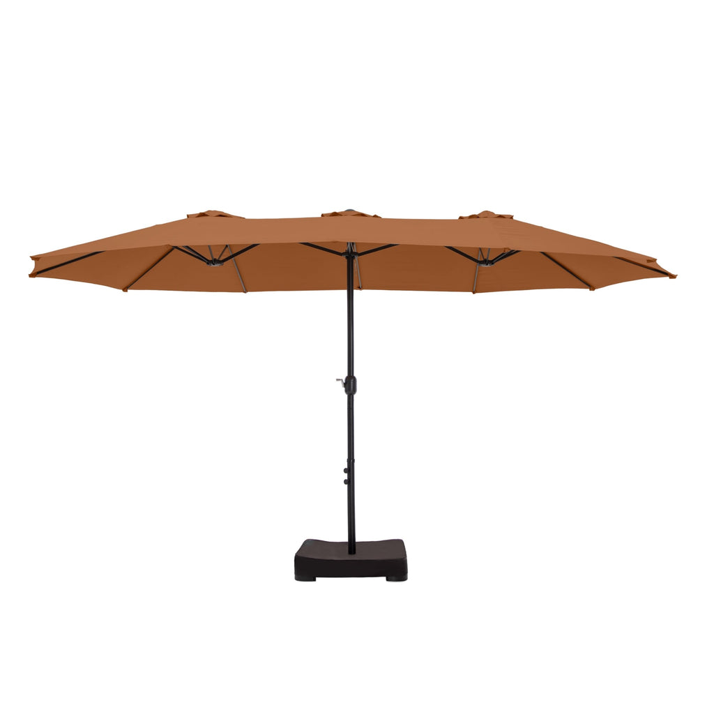 Parasol double extra large de 15 pieds pour patio double face de MAISON ARTS avec base incluse