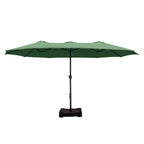 Parasol double extra large de 15 pieds pour patio double face de MAISON ARTS avec base incluse