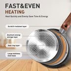 Batterie de cuisine en granit de 17 pièces, ensemble de casseroles et poêles antiadhésives