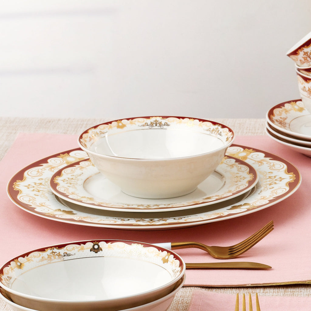 Service de table 24 pièces en porcelaine tendre, pour 4 personnes, par Lorren Home Trends