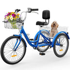 Tricycle adulte 26 pouces, 3 roues, 7 vitesses