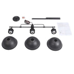 Suspension en forme de dôme de style industriel à 3 lampes, style ferme, en métal, pour îlot de cuisine linéaire, finition bronze huilé