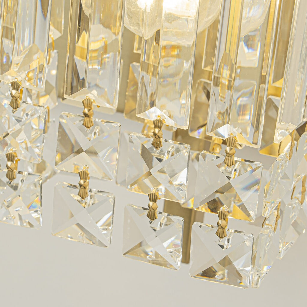 Applique murale en cristal à 3 lumières pour miroir de salle de bain moderne et glamour