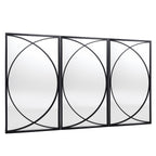 Ensemble de 3 miroirs muraux rectangulaires en métal noir - 31,9 H x 15,75 L x 0,75 P