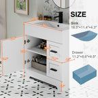 Ensemble de meuble-lavabo Wavy Line 30/36/48 avec lavabo et robinet