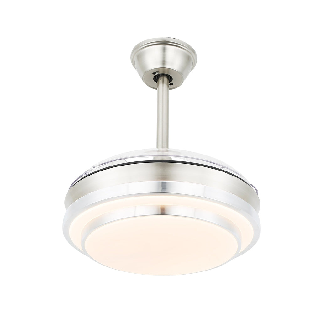 Ventilateur de plafond rétractable moderne Bella Depot 36 avec éclairage LED, pales réversibles à 6 vitesses et télécommande