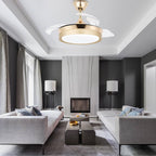 Ventilateur de plafond rétractable moderne Bella Depot 36 avec éclairage LED, pales réversibles à 6 vitesses et télécommande