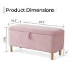 Banc ottoman de rangement en sherpa blanc cassé, repose-pieds, pour salon, chambre à coucher, pieds en bois