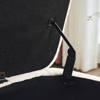 Banc ottoman de rangement en sherpa blanc cassé, repose-pieds, pour salon, chambre à coucher, pieds en bois