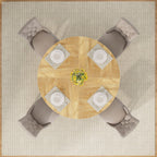 Table à manger ronde 47 pouces pour 4 personnes, table de cuisine de style campagnard, petite table à dîner en bois pour salle à manger et salon