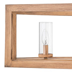 Lustre rectangulaire en verre vintage à 5 lumières pour îlot de cuisine industriel moderne du milieu du siècle