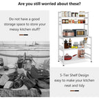 Étagère de rangement utilitaire à 5 niveaux pour four à micro-ondes, chariot industriel pour micro-ondes avec clapier