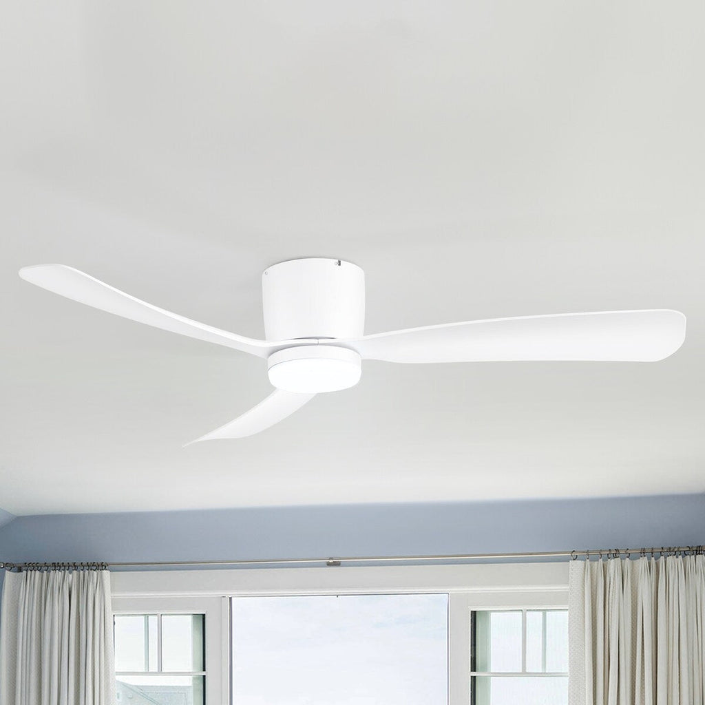 Ventilateur de plafond encastré à DEL noir/blanc de 52 pouces avec télécommande (3 pales)