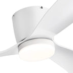 Ventilateur de plafond encastré à DEL noir/blanc de 52 pouces avec télécommande (3 pales)