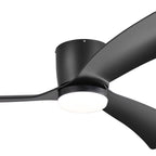 Ventilateur de plafond encastré à DEL noir/blanc de 52 pouces avec télécommande (3 pales)