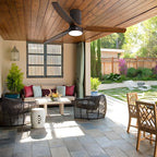 Ventilateur de plafond encastré de style campagnard de 52 pouces avec éclairage et télécommande, moteur CC réversible