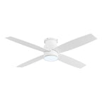 Ventilateur de plafond encastré WINGBO 44/52 pouces avec éclairage et télécommande, 4 pales réversibles