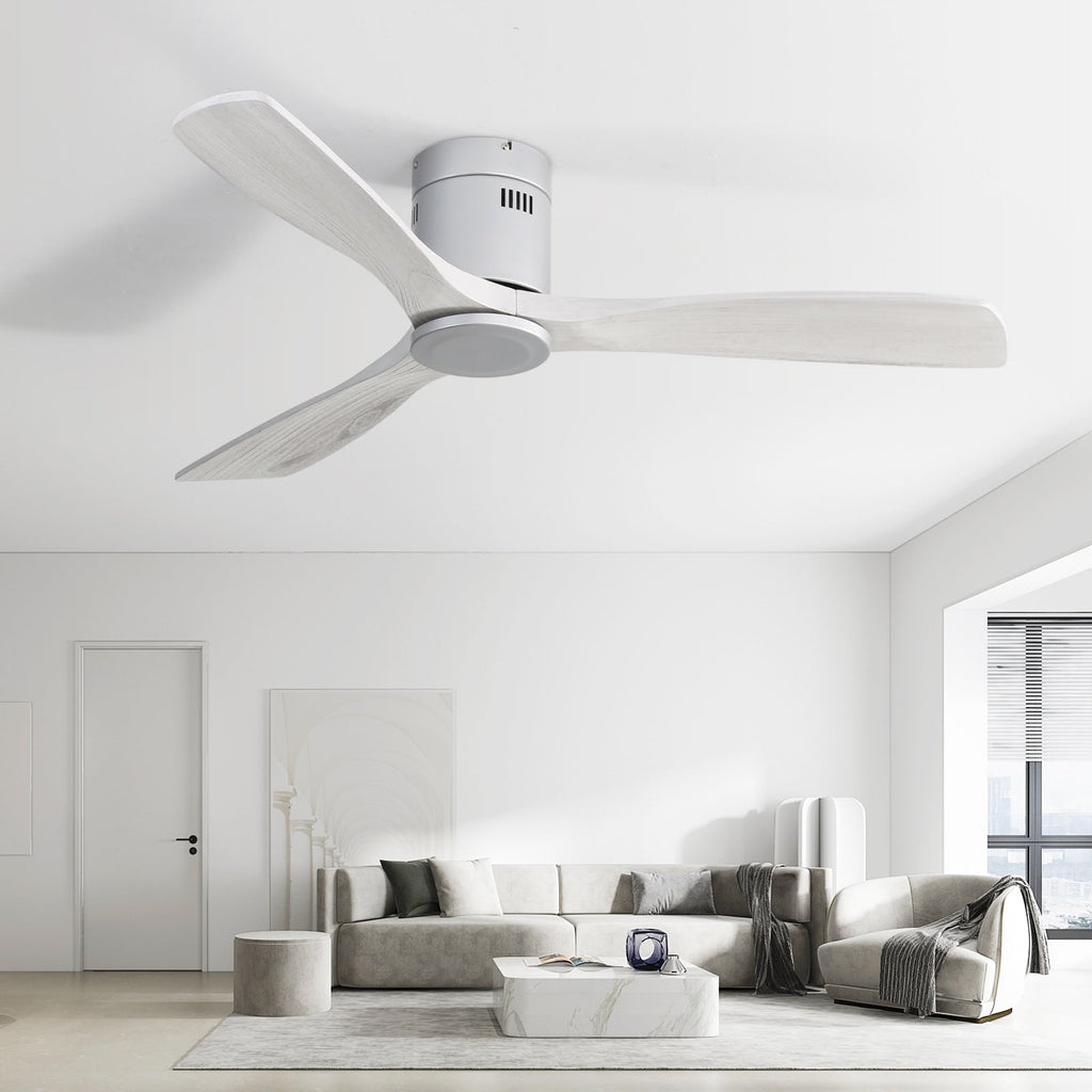 Ventilateur de plafond encastré Sofucor 52 pouces avec télécommande, moteur réversible et éclairage intégré en option
