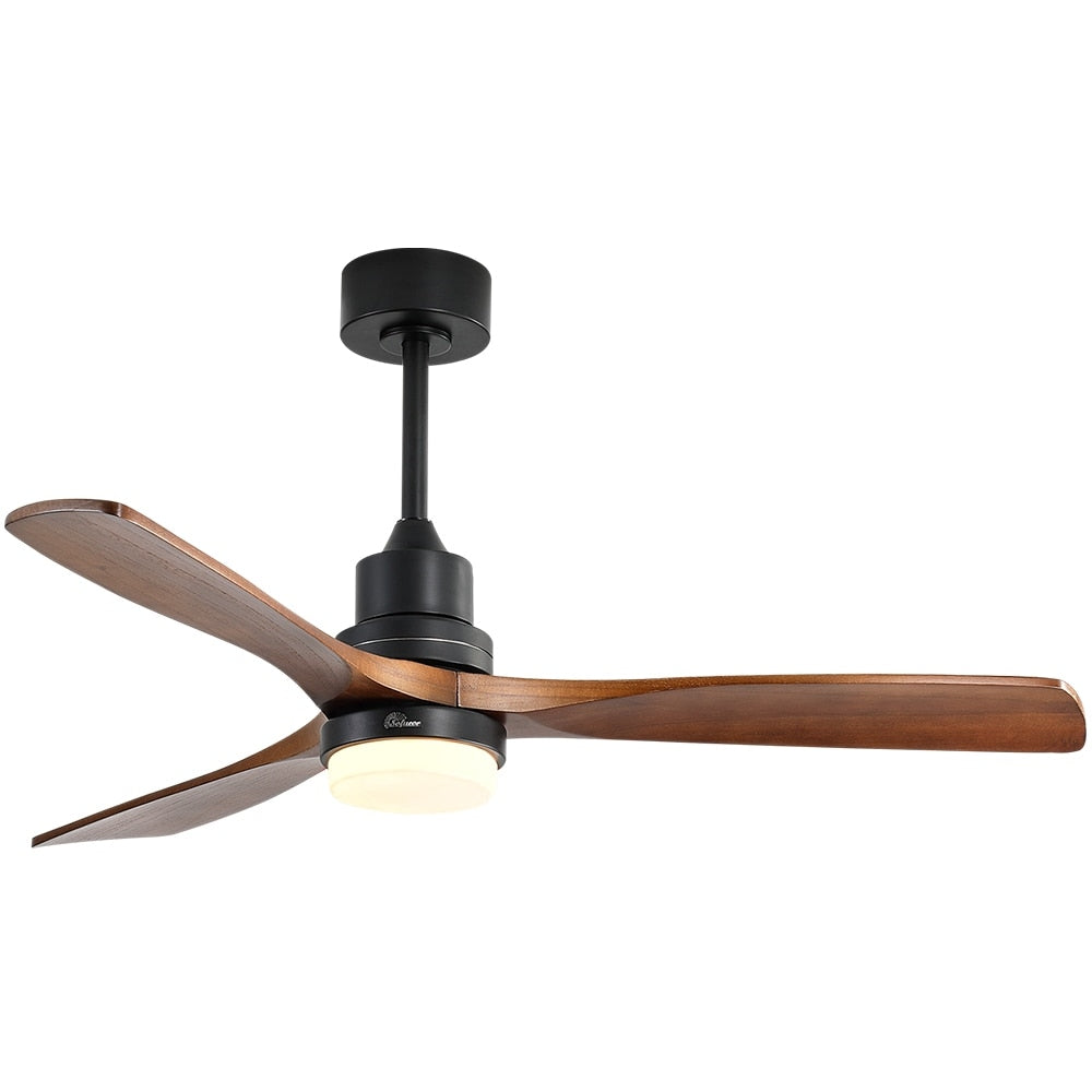 Ventilateur de plafond d'intérieur en bois Sofucor 52 avec télécommande et éclairage intégré en option
