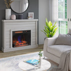 52 Manteau mural à clin avec insert de cheminée 3D