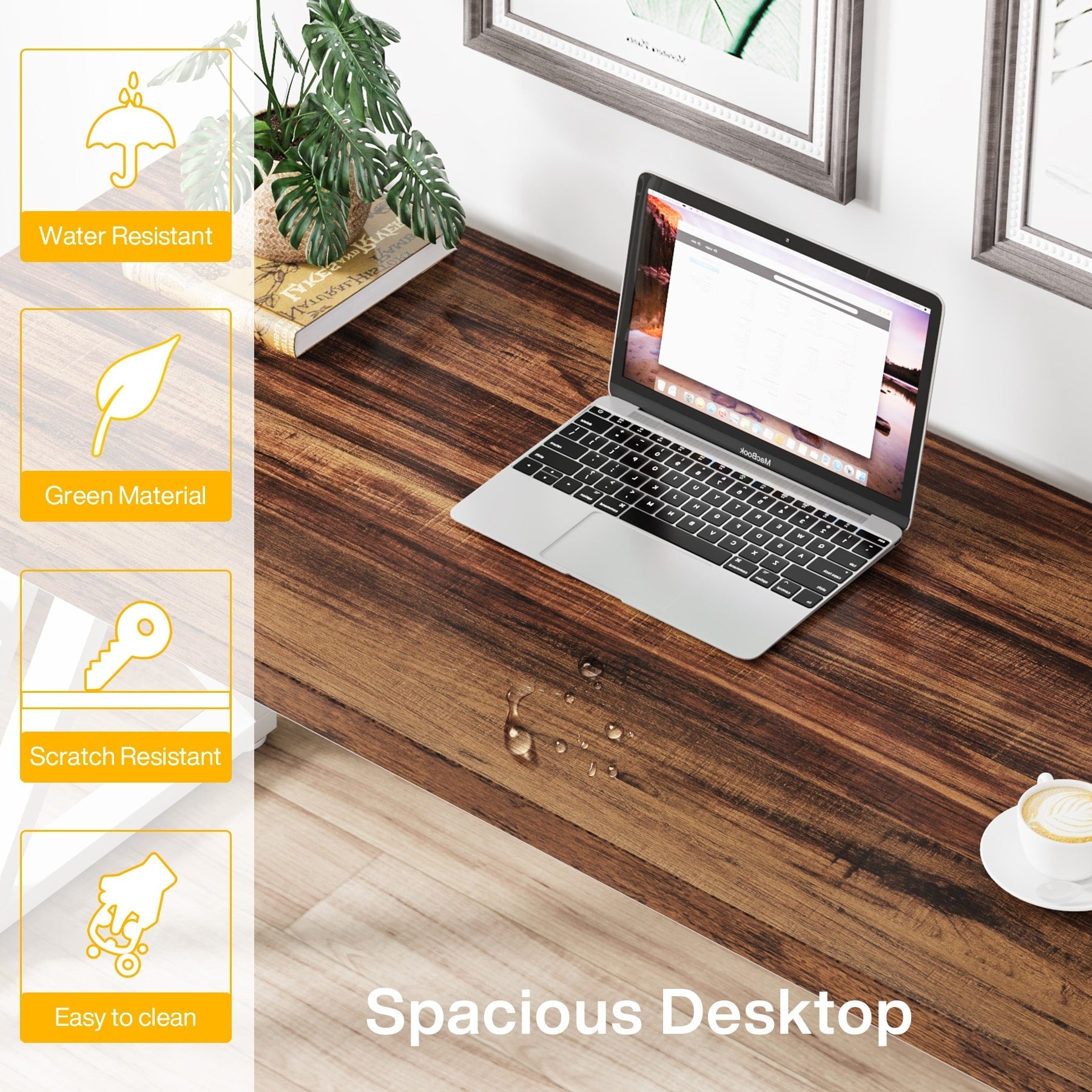 Bureau d'ordinateur robuste 55 pouces, bureau de bureau