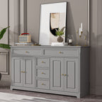 Buffet blanc laqué de 59,1 pouces, style contemporain et moderne du milieu du siècle