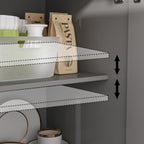 Buffet blanc laqué de 59,1 pouces, style contemporain et moderne du milieu du siècle