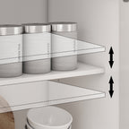 Buffet blanc laqué de 59,1 pouces, style contemporain et moderne du milieu du siècle