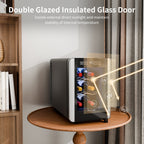 Réfrigérateur à vin 6 bouteilles (8-18 °C), mini-refroidisseur à boissons autonome pour l'été, refroidisseur à vin avec contrôle de la température