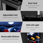 Réfrigérateur à vin 6 bouteilles (8-18 °C), mini-refroidisseur à boissons autonome pour l'été, refroidisseur à vin avec contrôle de la température