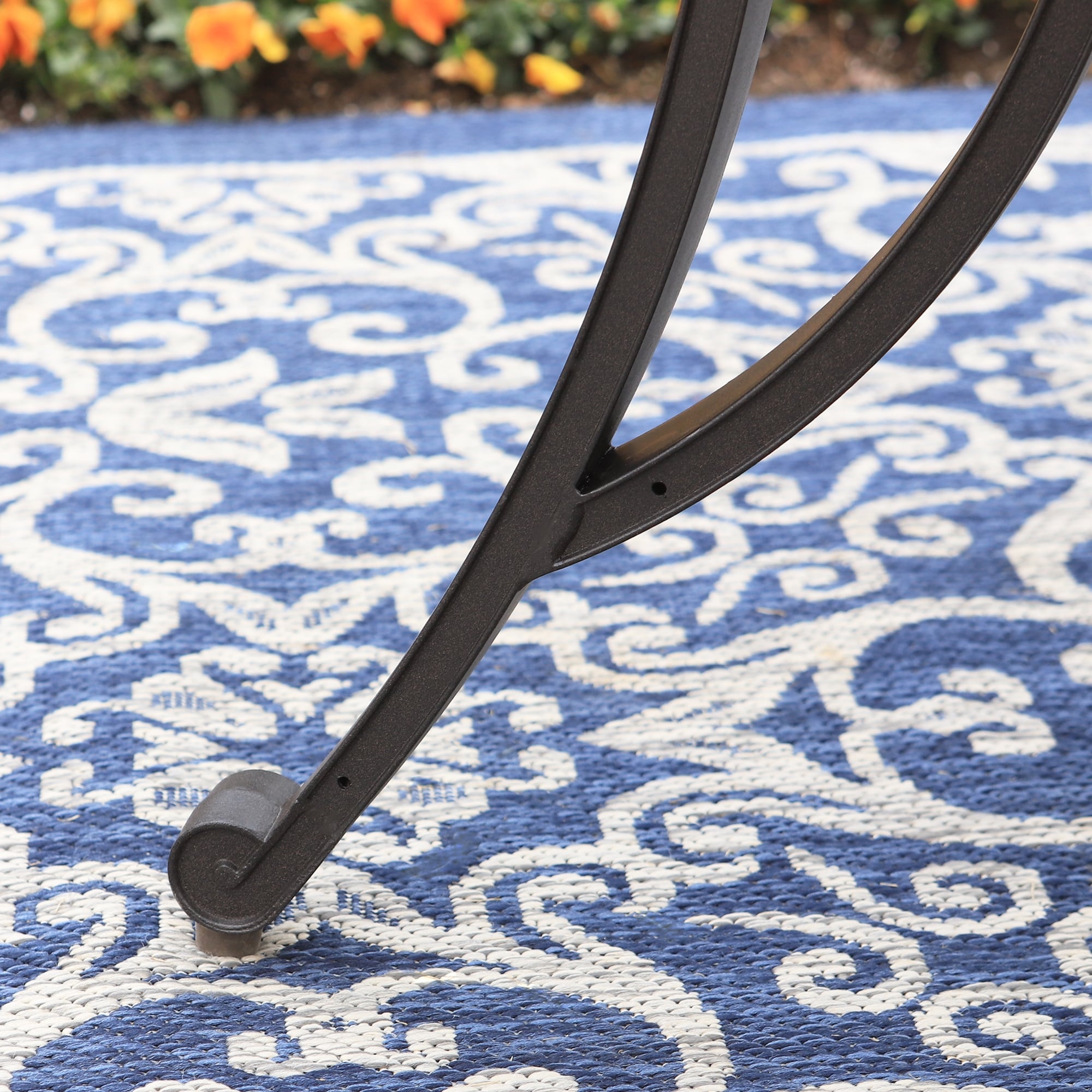 Ensemble de salle à manger/salle à manger de patio en aluminium moulé MAISON ARTS avec table à manger ronde et 6 chaises de patio en aluminium moulé