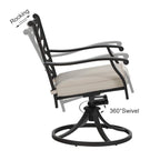 Ensemble de salle à manger/salle à manger de patio en aluminium moulé MAISON ARTS avec table à manger ronde et 6 chaises de patio en aluminium moulé