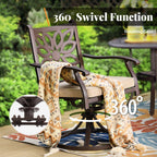 Ensemble de salle à manger/salle à manger de patio en aluminium moulé MAISON ARTS avec table à manger ronde et 6 chaises de patio en aluminium moulé