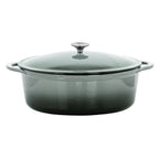 Cocotte ovale en fonte émaillée de 7 litres, couleur Storm Cloud